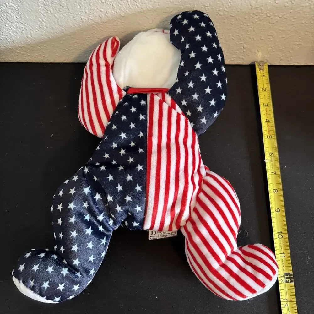 1999 Ty Pillow Pal Sparkler Red White Blue Teddy Bear Plush Beanie Baby 13
